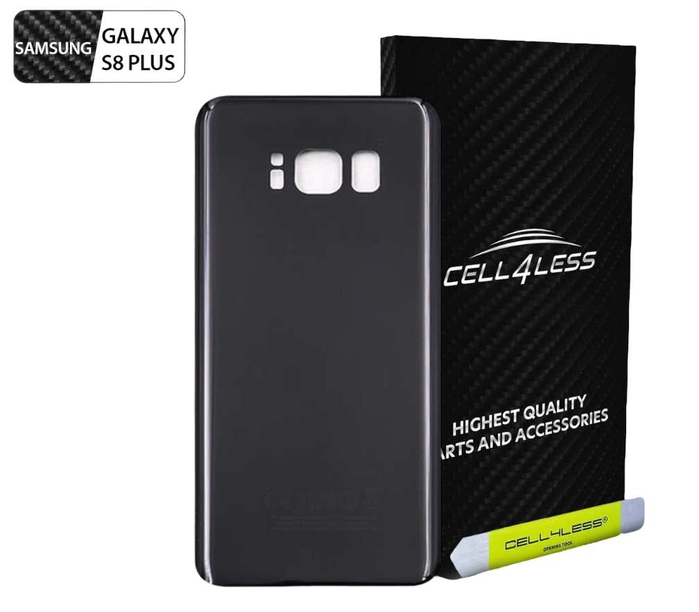 Samsung Galaxy S8+ PLUS Back Glass Replacement with No Lens Installed - Removal Tool Included - G955 Midnight Black Samsung Galaxy S8+ PLUS Back Glass Replacement with No Lens Installed - Removal Tool Included - G955 Midnight Black