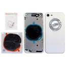 iPhone 8 Silver Back Housing Assembly Metal MidFrame w/ Back Glass - Wireless Charging pad - Sim Card Tray and Camera Frame and Lens - CELL4LESS