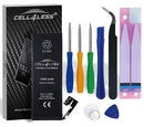 iPhone 5 Battery Replacement Kit for A1428, A1429 & A1442-1440 mAh, 3.8V, 5.45 WHR w/Assembly Tools & Adhesive Pull Strips (i5 1440 mAh) - CELL4LESS