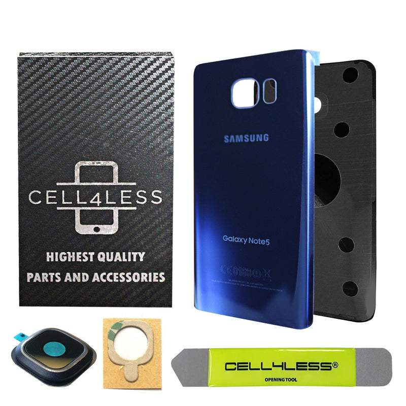 Samsung Galaxy Note 5 Back Glass Replacement with Camera Lens - Removal Tool Included - CELL4LESS