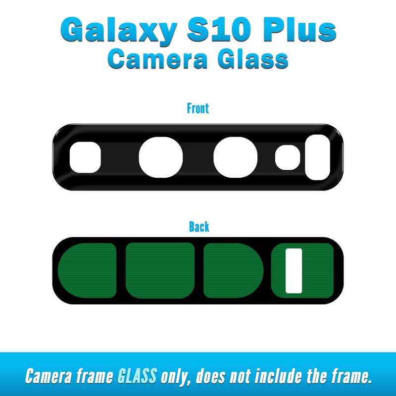 Galaxy S10 Plus + Replacement Camera Glass Kit for iPhone w/Removal Tools & Adhesives (2 Pack) OEM Quality HD Crystal Clear Glass DIY Kit - Fits All Carriers - CELL4LESS