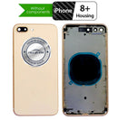 iPhone 8 PLUS Gold Back Housing Assembly Metal MidFrame w/Back Glass - Wireless Charging pad - Sim Card Tray and Camera Frame and Lens - CELL4LESS