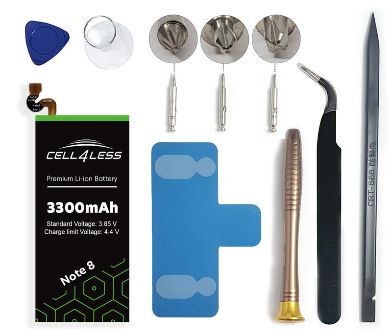 Samsung Note 8 Battery Replacement Kit Compatible - 3300 mAh Samsung Note 8 - CELL4LESS