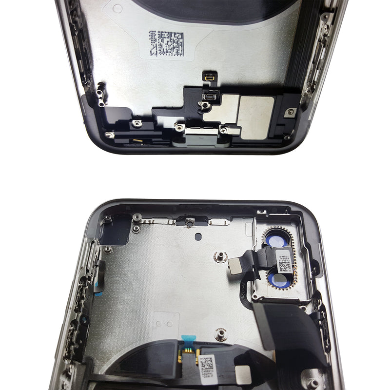 iPhone X SILVER Rear Housing Midframe Assembly w/ Pre-Installed Compon ...
