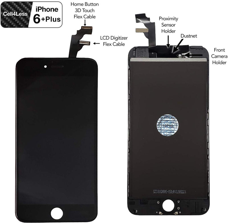 Apple iPhone 6 PLUS BLACK LCD Touch Screen & Digitizer Replacement - CELL4LESS