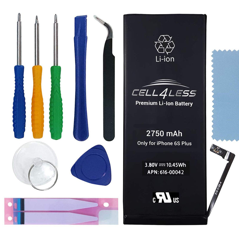iPhone 6S PLUS Battery Replacement Kit for A1634, A1687 & A1699   (2750 mAh) - CELL4LESS