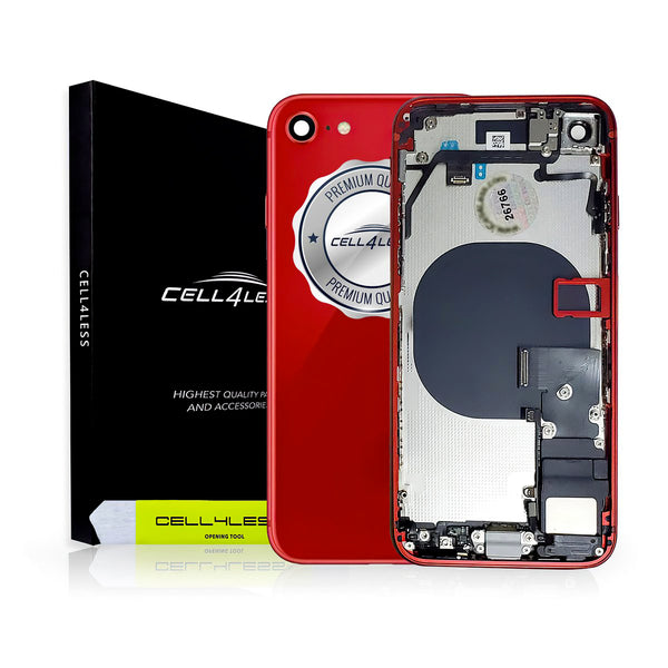 iPhone 8 RED Rear Housing Midframe Assembly w/ Pre-Installed Components - CELL4LESS