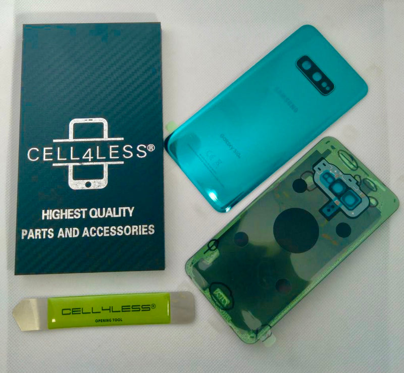 Samsung Galaxy S10e Back Glass OEM Replacement Battery Door Cover with Camera Lens, Pre-Installed Adhesive G970 Models - CELL4LESS