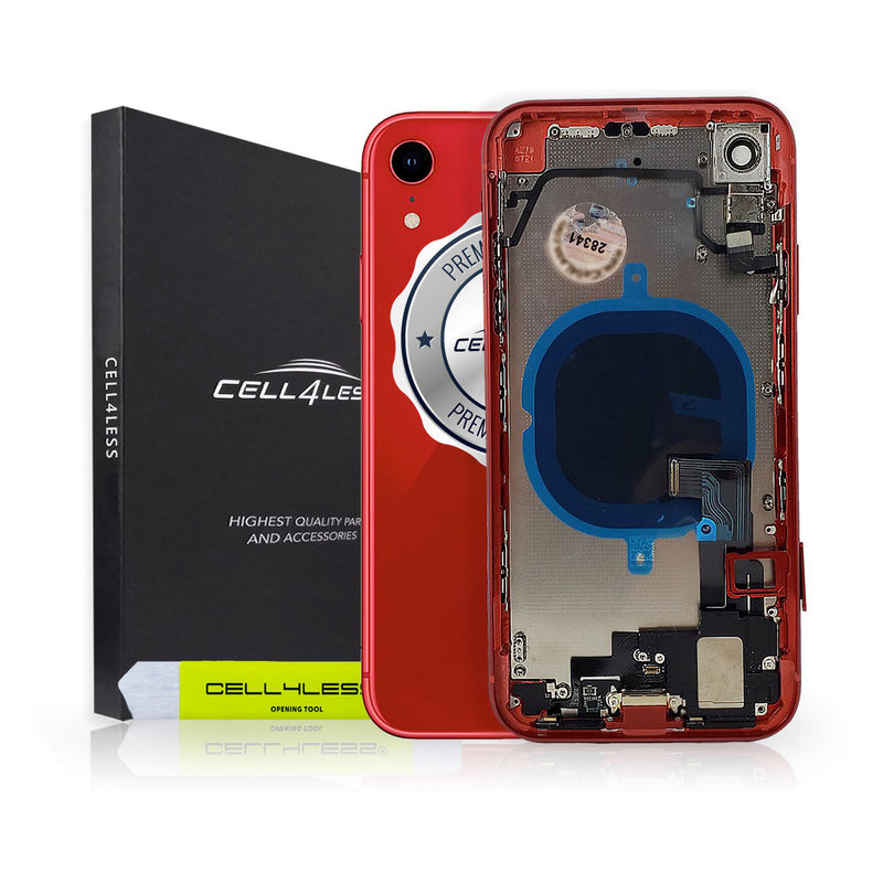 Small Parts iPhone XR Back Housing Assembly Metal MidFrame w/ Pre-Installed Components - CELL4LESS