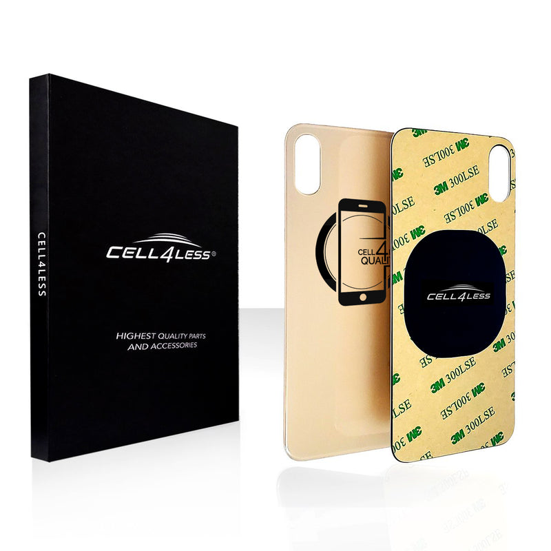 iPhone XS Back Glass W/Full Body Adhesive, Removal Tool, and Wide Camera Hole for Quicker Installation - CELL4LESS
