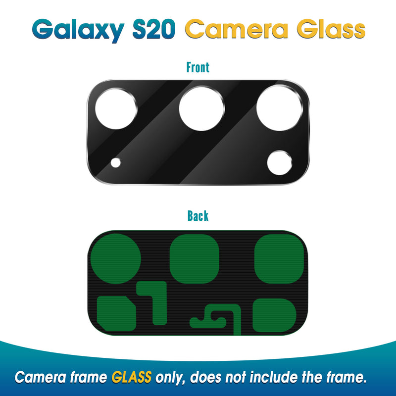 Galaxy S20 Replacement Camera Glass Kit for iPhone w/Removal Tools & Adhesives (2 Pack) OEM Quality HD Crystal Clear Glass DIY Kit - Fits All Carriers - CELL4LESS