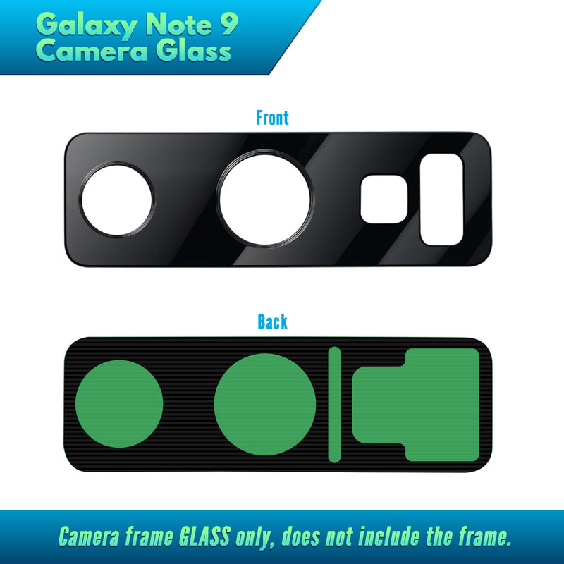 Galaxy Note 9 BLACK Replacement Camera Glass Kit for iPhone w/Removal Tools & Adhesives (2 Pack) OEM Quality HD Crystal Clear Glass DIY Kit - Fits All Carriers - CELL4LESS