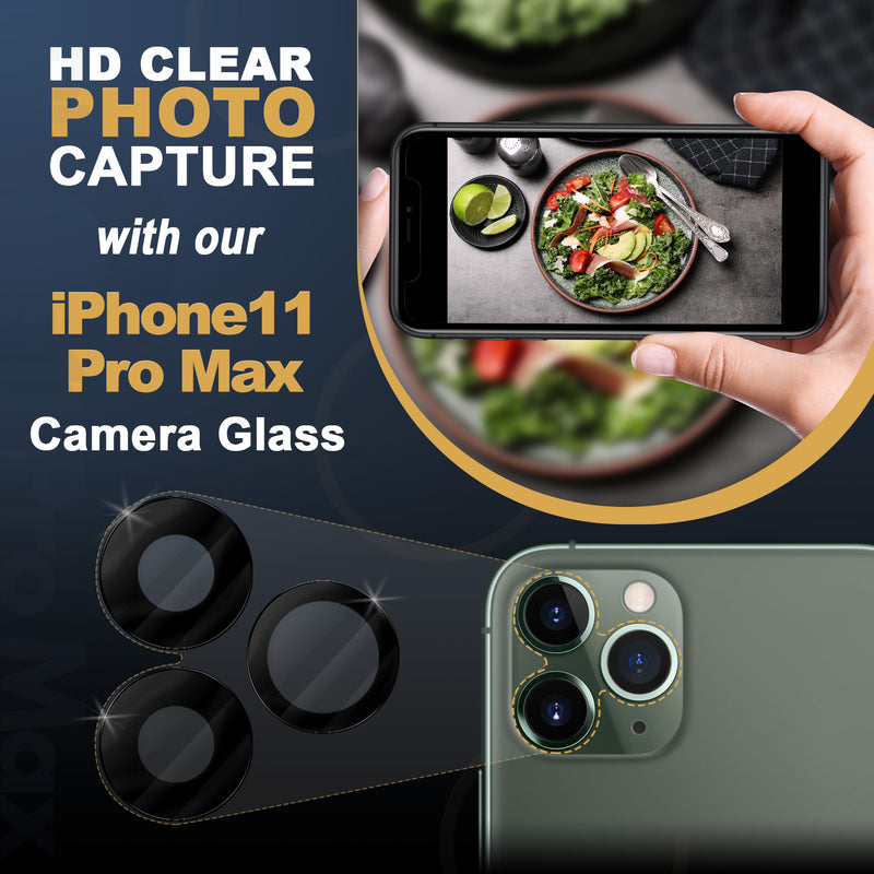 iPhone 11 Pro Max Replacement Camera Glass Kit for iPhone w/Removal Tools & Adhesives (2 Pack) OEM Quality HD Crystal Clear Glass DIY Kit - Fits All Carriers - CELL4LESS