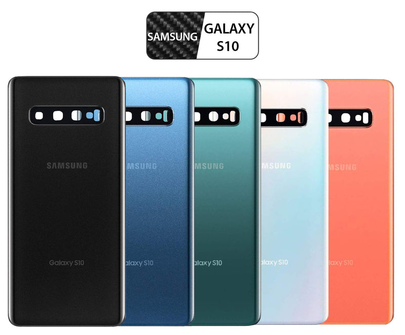 Samsung Galaxy S10 Back Glass OEM Replacement Battery Door Cover with Camera Lens, Pre-Installed Adhesive G973 Models - CELL4LESS