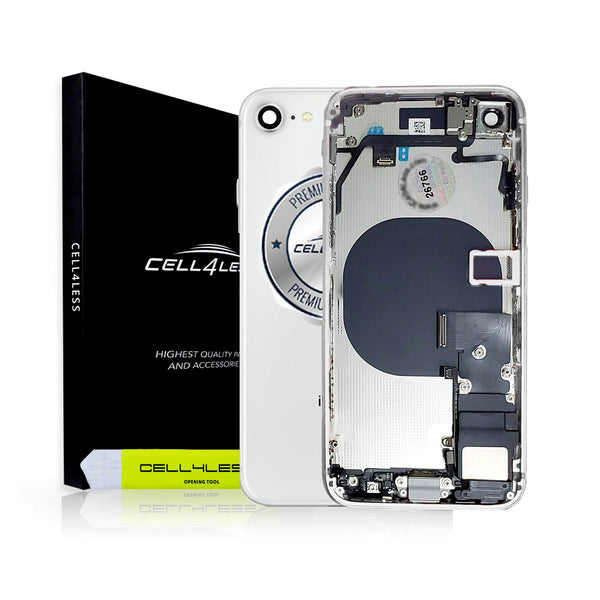 iPhone 8 SILVER Rear Housing Midframe Assembly w/ Pre-Installed Components - CELL4LESS