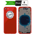 iPhone 8 Red Back Housing Assembly Metal MidFrame w/ Back Glass - Wireless Charging pad - Sim Card Tray and Camera Frame and Lens - CELL4LESS