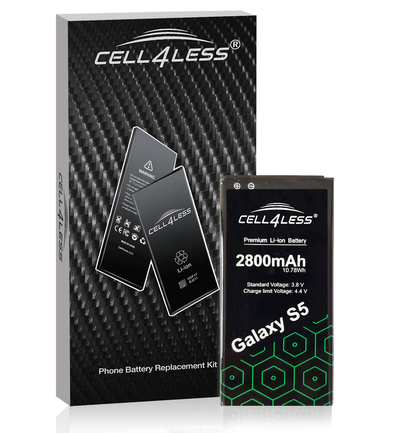 Samsung Galaxy S5 Battery Replacement Kit Compatible with SM-G900 Models - 2800 mAh (Samsung Galaxy S5) - CELL4LESS